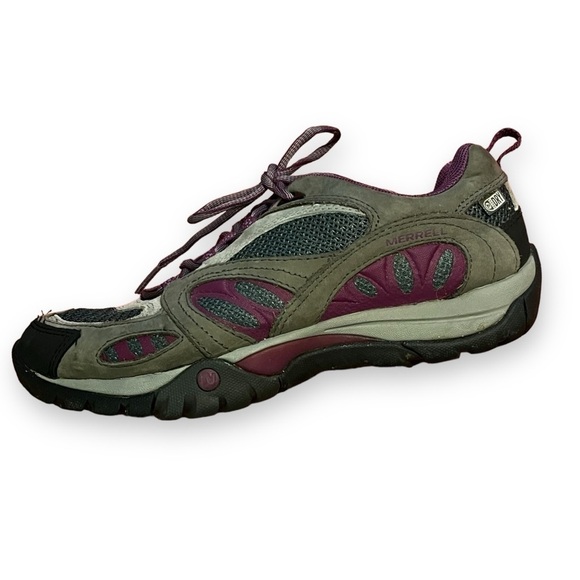Merrell Azura Hiking Shoes Suede Mesh Lace Up Waterproof Castle Rock/Purple 8.5 - Picture 2 of 10